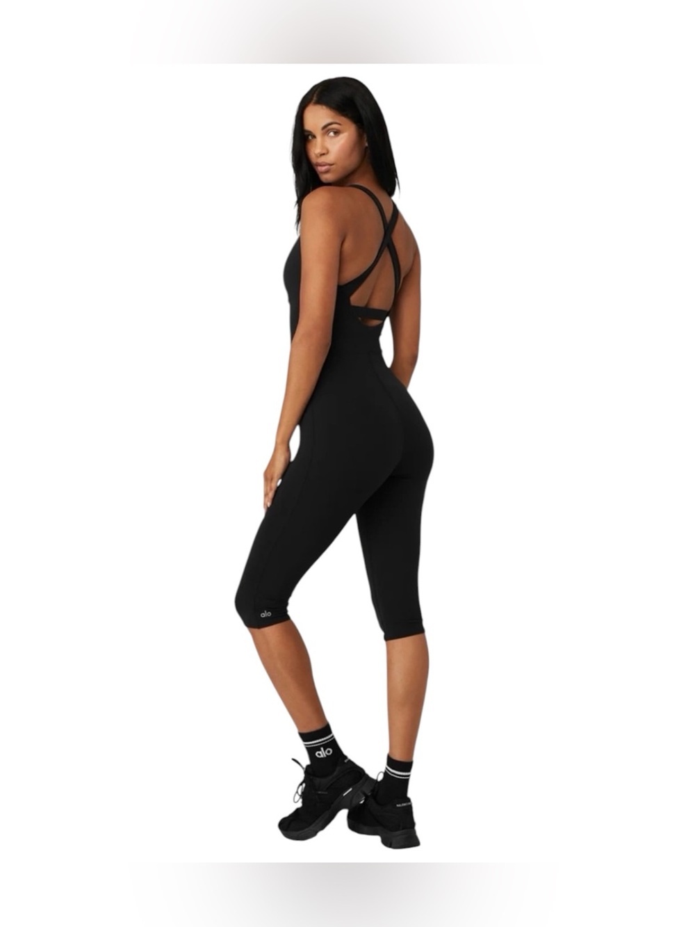Alo Yoga Airbrush Physique Capri Jumpsuit Black Size XS Romper One Piece
